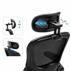 Chaise de Bureau Ergonomique à Double Dossier avec Support Lombaire Réglable