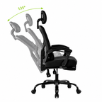 Chaise de Bureau Ergonomique Inclinable avec Repose-Pieds Rétractable
