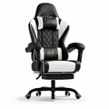 Chaise de Bureau Ergonomique Massante avec Repose-Pieds et Dossier Inclinable 135°