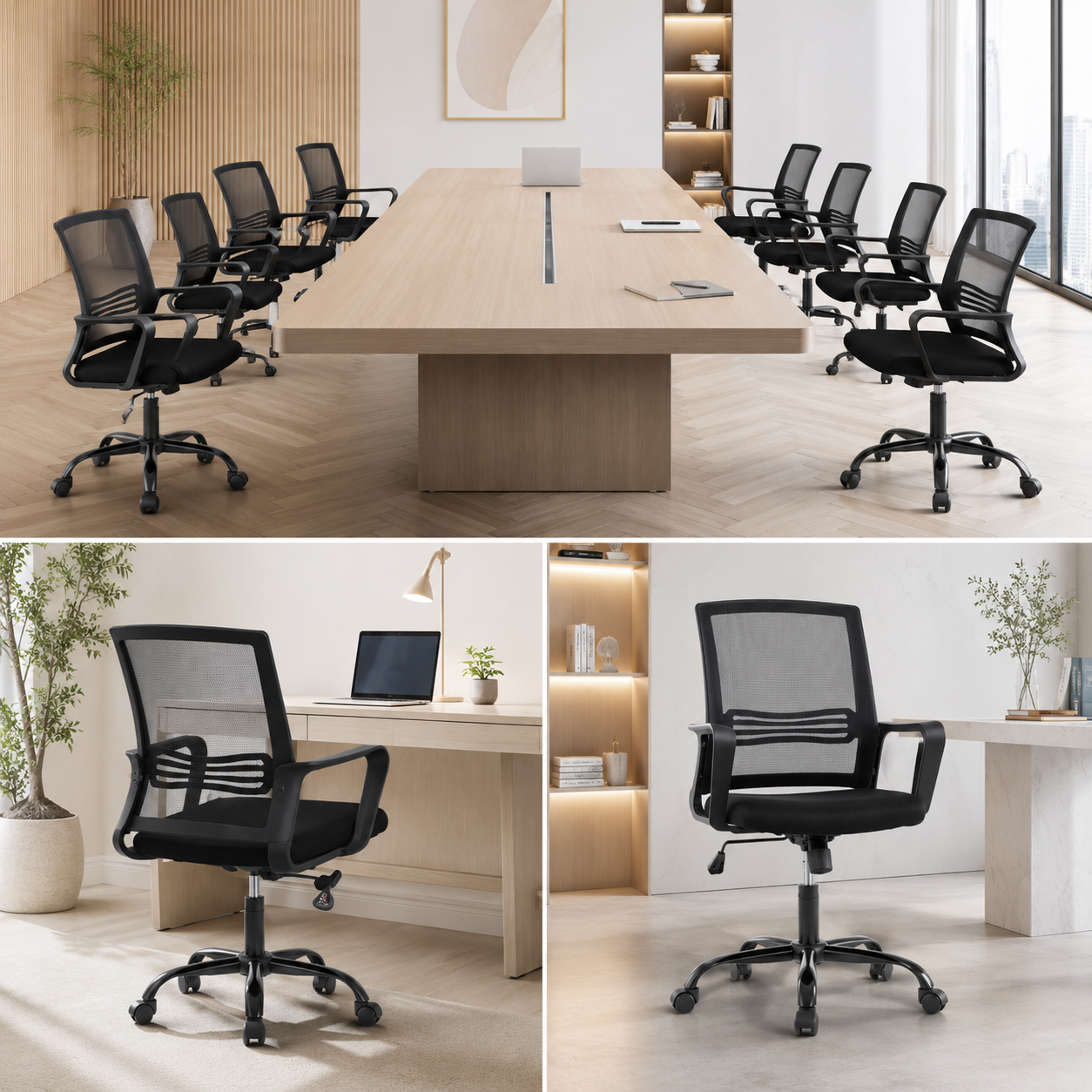 Chaise de Bureau Ergonomique Réglable en Tissu Maillé