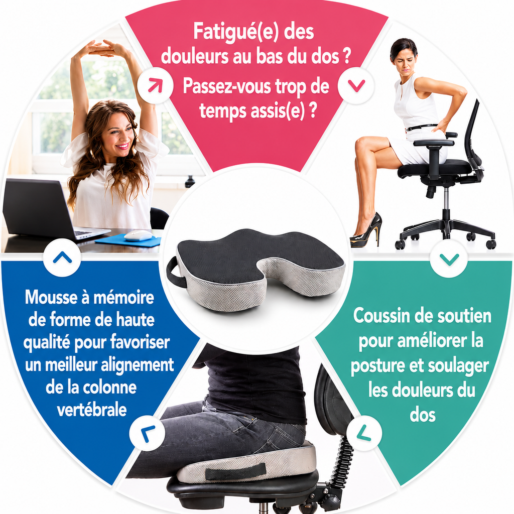 Coussin de Siège Ergonomique à Mémoire de Forme Respirant