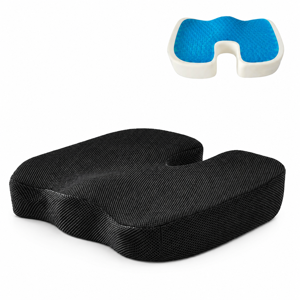 Coussin de Siège Ergonomique en Gel et Mousse à Mémoire de Forme