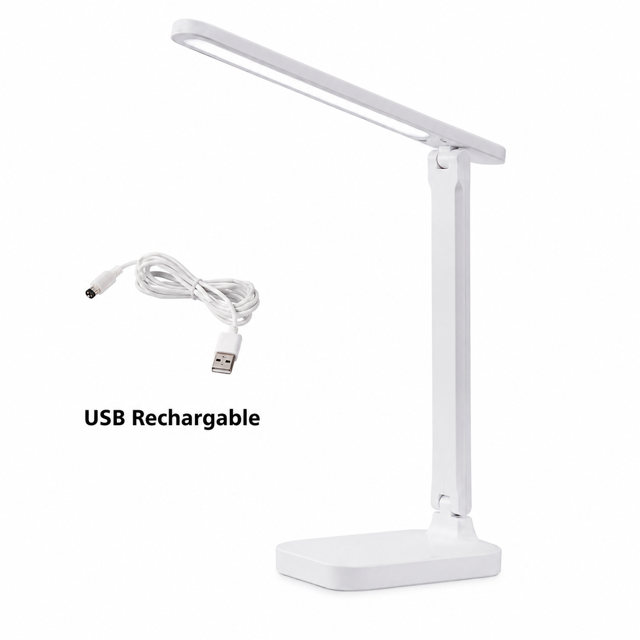 Lampe de Bureau LED Pliable Rechargeable USB avec Intensité Réglable