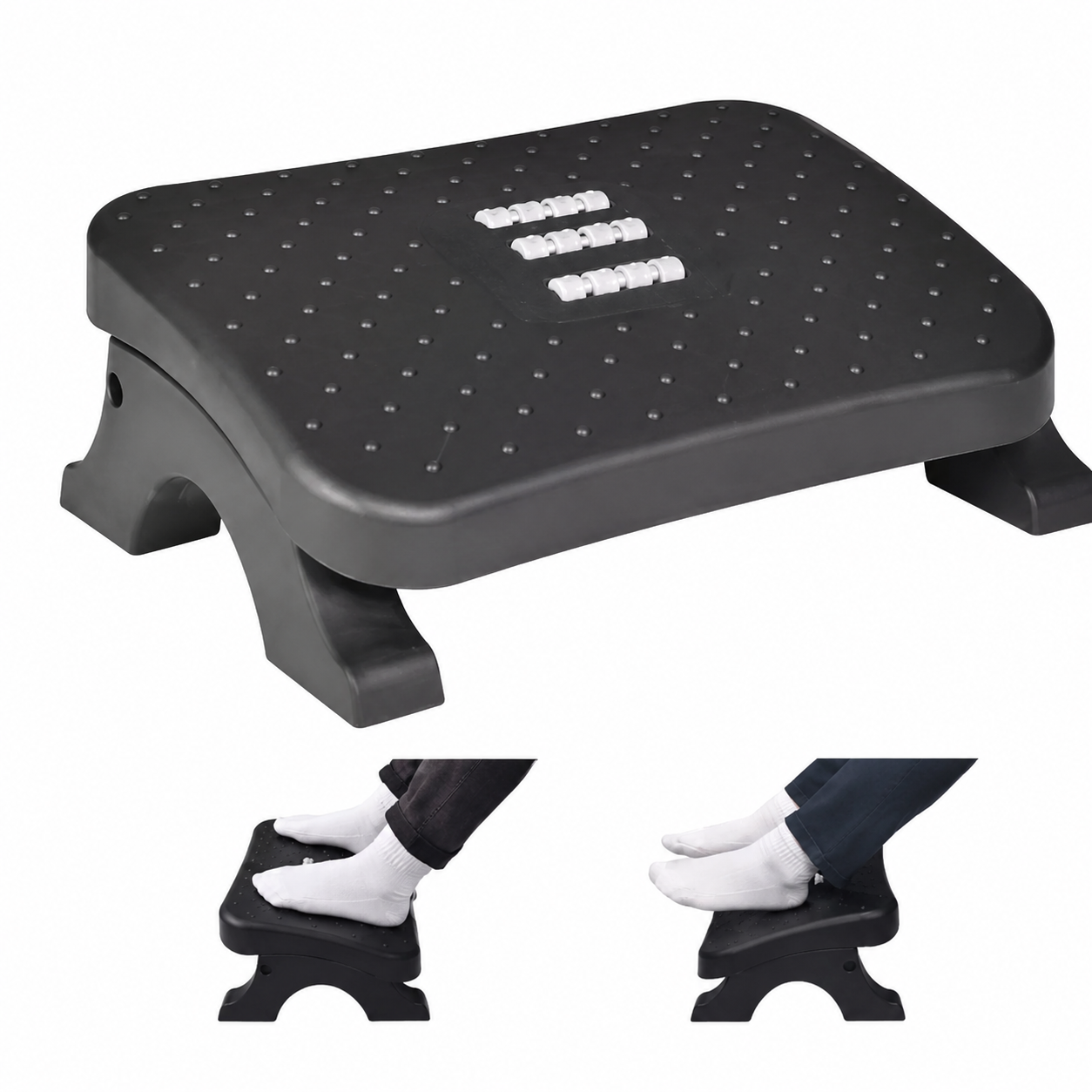 Repose-Pieds Ergonomique Avec Rouleaux De Massage