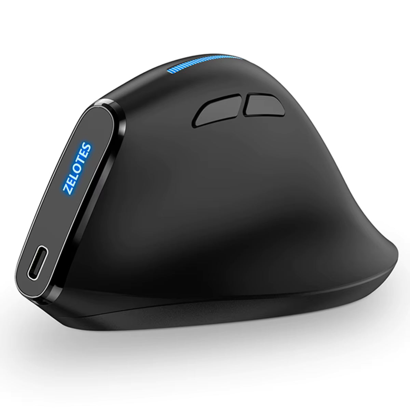 Souris Sans Fil Verticale Rechargeable 2.4G 6 Boutons DPI Réglable