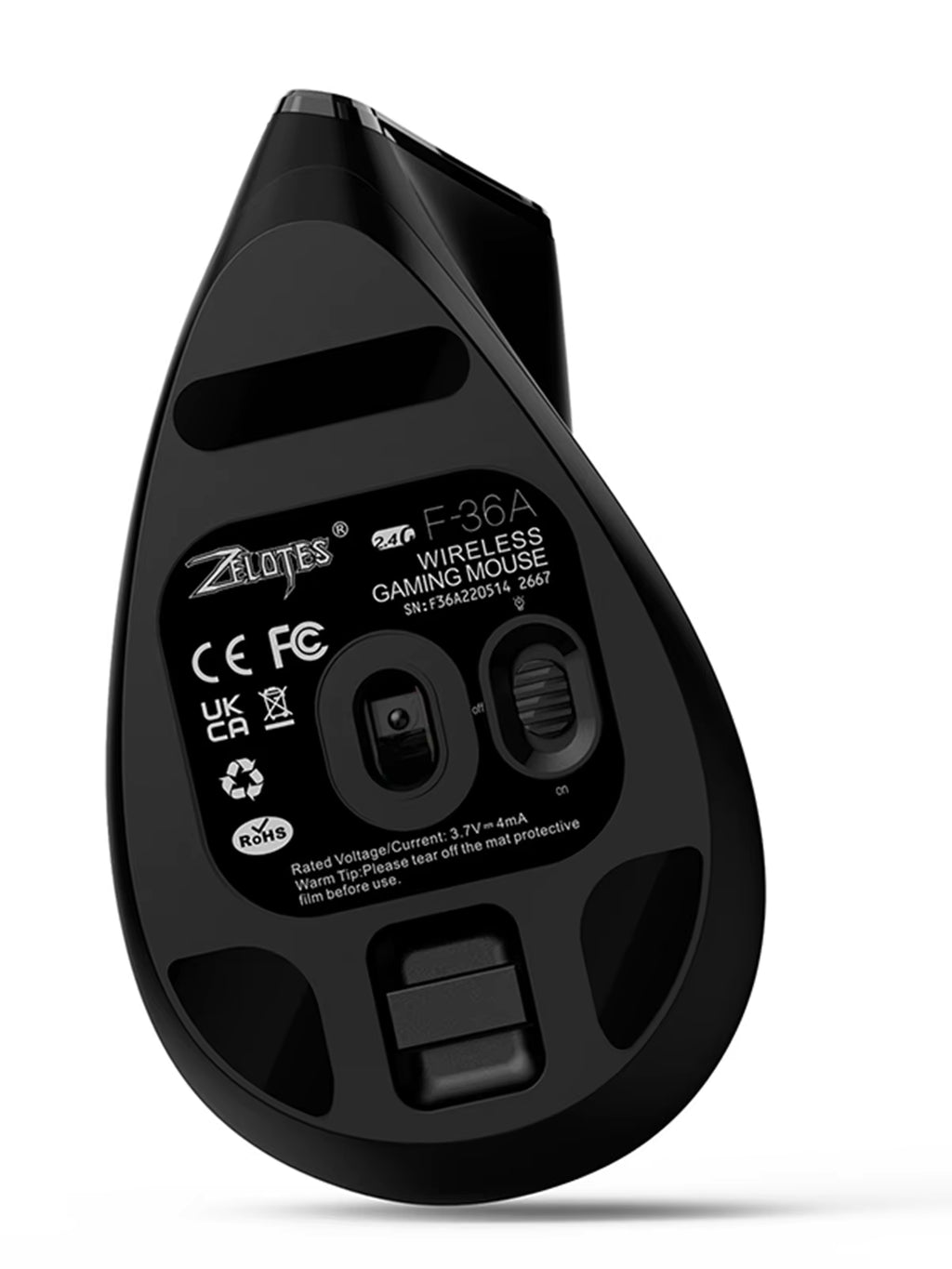 Souris Sans Fil Verticale Rechargeable 2.4G 6 Boutons DPI Réglable