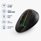 Souris Ergonomique Verticale Sans Fil Bluetooth et 2.4G