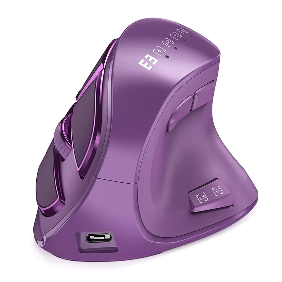 Souris Sans Fil Verticale Bluetooth Rechargeable  Ergonomique – USB  Compatible Tablette & Ordinateur Portable