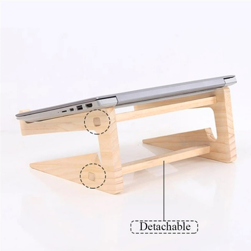 Support Ordinateur Portable en Bois Démontable 10-17 Pouces