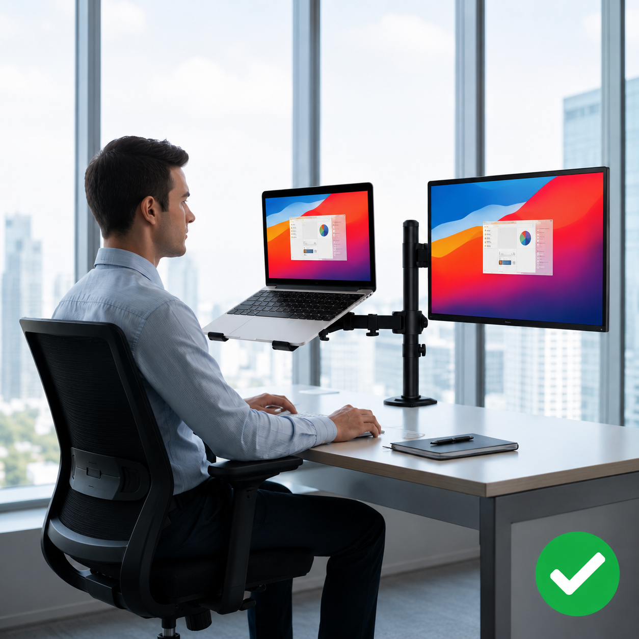 Support Réglable pour Ordinateur Portable et Moniteur 13 à 27 Pouces