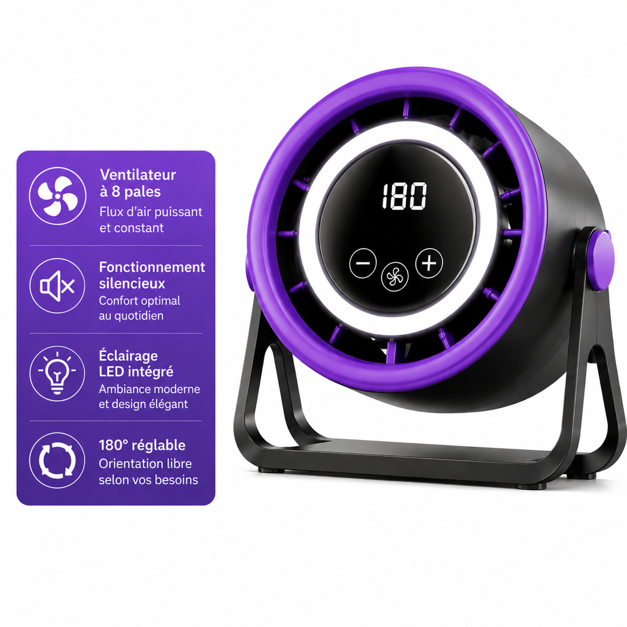 Ventilateur Circulaire USB Silencieux pour Bureau et Maison