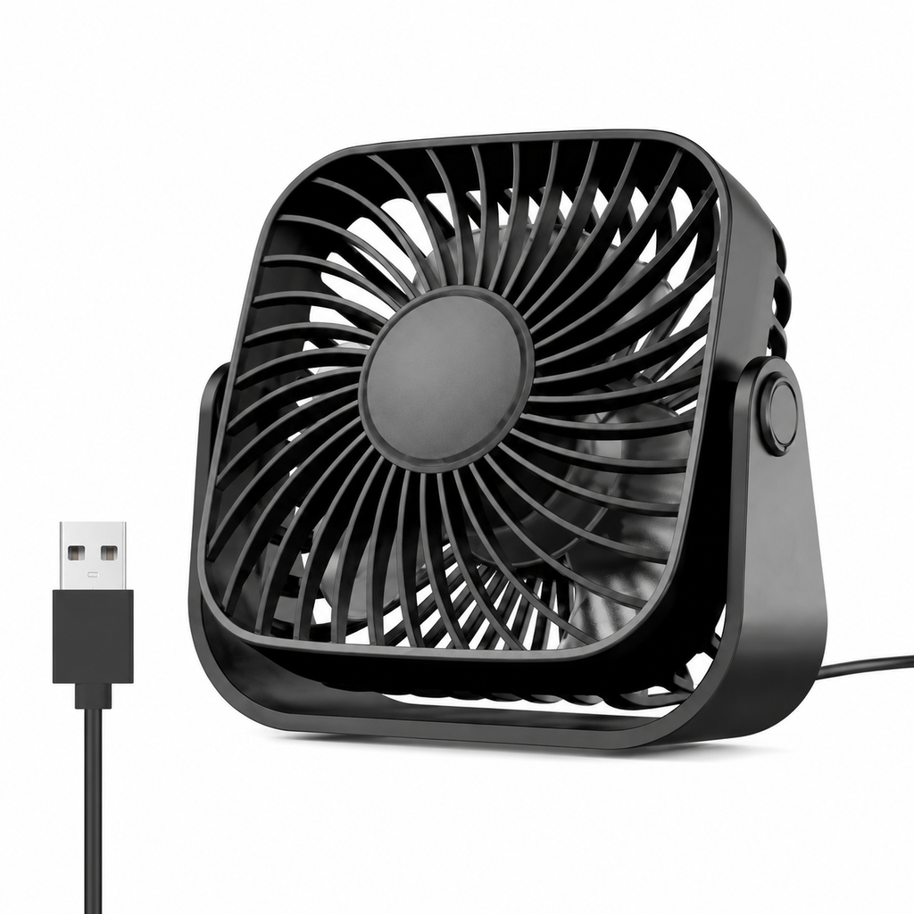 Mini Ventilateur USB de Bureau Réglable 360° à 3 Vitesses