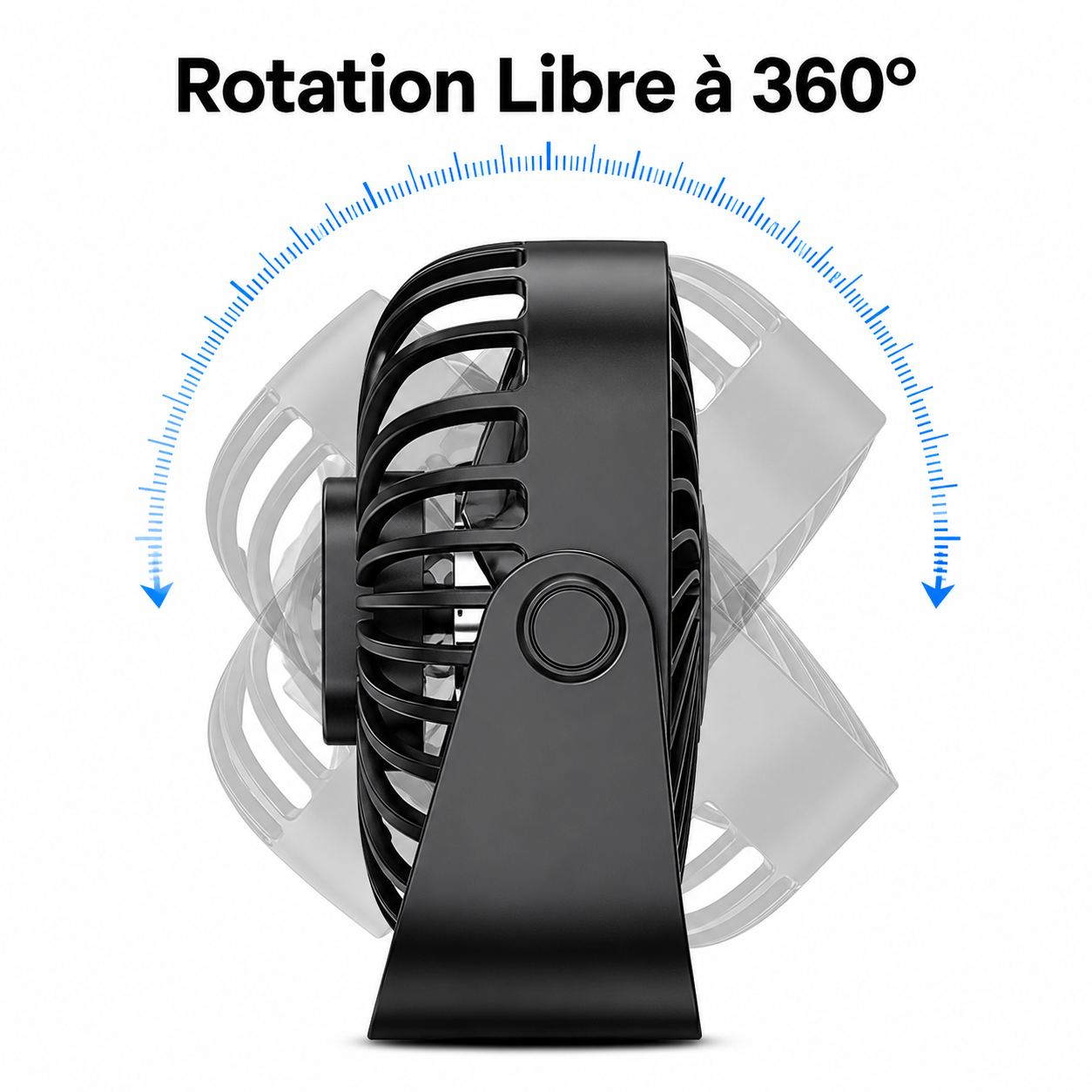 Mini Ventilateur USB de Bureau Réglable 360° à 3 Vitesses